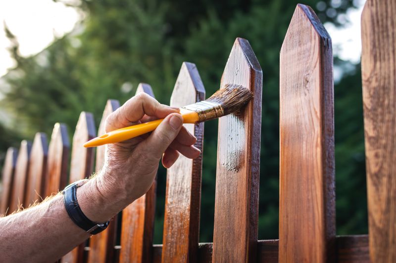 Painting of a backyard fence